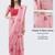 Pink linen printed saree with blouse