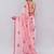 Pink linen printed saree with blouse