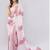 Pink linen printed saree with blouse