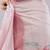 Pink linen printed saree with blouse