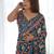Teal pure georgette printed saree with blouse