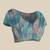 Blue pure georgette printed saree with blouse