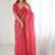 Red pure georgette printed saree with blouse