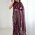 Purple pure georgette printed saree with blouse