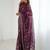 Purple pure georgette printed saree with blouse