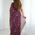 Purple pure georgette printed saree with blouse