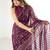 Purple pure georgette printed saree with blouse