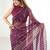 Purple pure georgette printed saree with blouse
