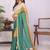 Green linen solid saree with blouse