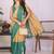 Green linen solid saree with blouse