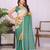 Green linen solid saree with blouse