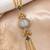 green  color women gold-toned kashmiri pearl & stone-studded ethnic wrist watch