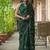 Green pure georgette printed saree with blouse