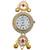 green  color women gold-toned kashmiri pearl & stone-studded ethnic wrist watch