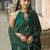Green pure georgette printed saree with blouse
