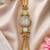green  color women gold-toned kashmiri pearl & stone-studded ethnic wrist watch