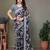Black chiffon printed saree with blouse