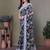 Black chiffon printed saree with blouse
