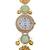 green  color women gold-toned kashmiri pearl & stone-studded ethnic wrist watch