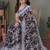 Black chiffon printed saree with blouse