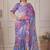 Purple pure georgette printed saree with blouse