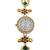 multicolor  color women gold-toned kashmiri pearl & stone-studded ethnic wrist watch