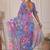Purple pure georgette printed saree with blouse