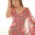 Peach pure georgette printed saree with blouse