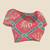 Peach pure georgette printed saree with blouse