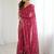 Maroon pure georgette printed saree with blouse