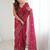 Maroon pure georgette printed saree with blouse