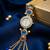blue  color women gold-toned kashmiri pearl & stone-studded ethnic wrist watch