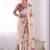 Off white pure georgette printed saree with blouse