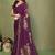 Purple pure georgette printed saree with blouse