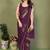 Purple pure georgette printed saree with blouse