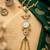 green  color women gold-toned kashmiri pearl & stone-studded ethnic wrist watch