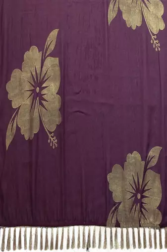 Purple pure georgette printed saree with blouse