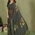 Olive pure georgette printed saree with blouse
