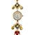 pink  color women gold-toned kashmiri pearl & stone-studded ethnic wrist watch
