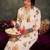 Floral Printed Pure Cotton V-Neck A-Line Kurta With Palazzos