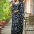 Black chiffon printed saree with blouse