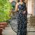 Black chiffon printed saree with blouse