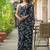 Black chiffon printed saree with blouse