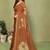 Brown pure georgette printed saree with blouse