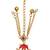 pink  color women gold-toned kashmiri pearl & stone-studded ethnic wrist watch