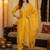 Yellow Embroidered Straight Kurta Trousers Dupatta Set
