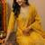 Yellow Embroidered Straight Kurta Trousers Dupatta Set