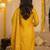 Yellow Embroidered Straight Kurta Trousers Dupatta Set