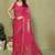 Pink pure georgette printed saree with blouse