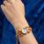 pink  color women gold-toned kashmiri pearl & stone-studded ethnic wrist watch